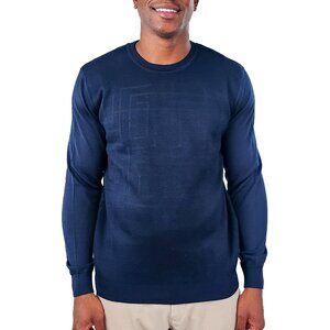 Jakamen Navy Crewneck Textured Sweater